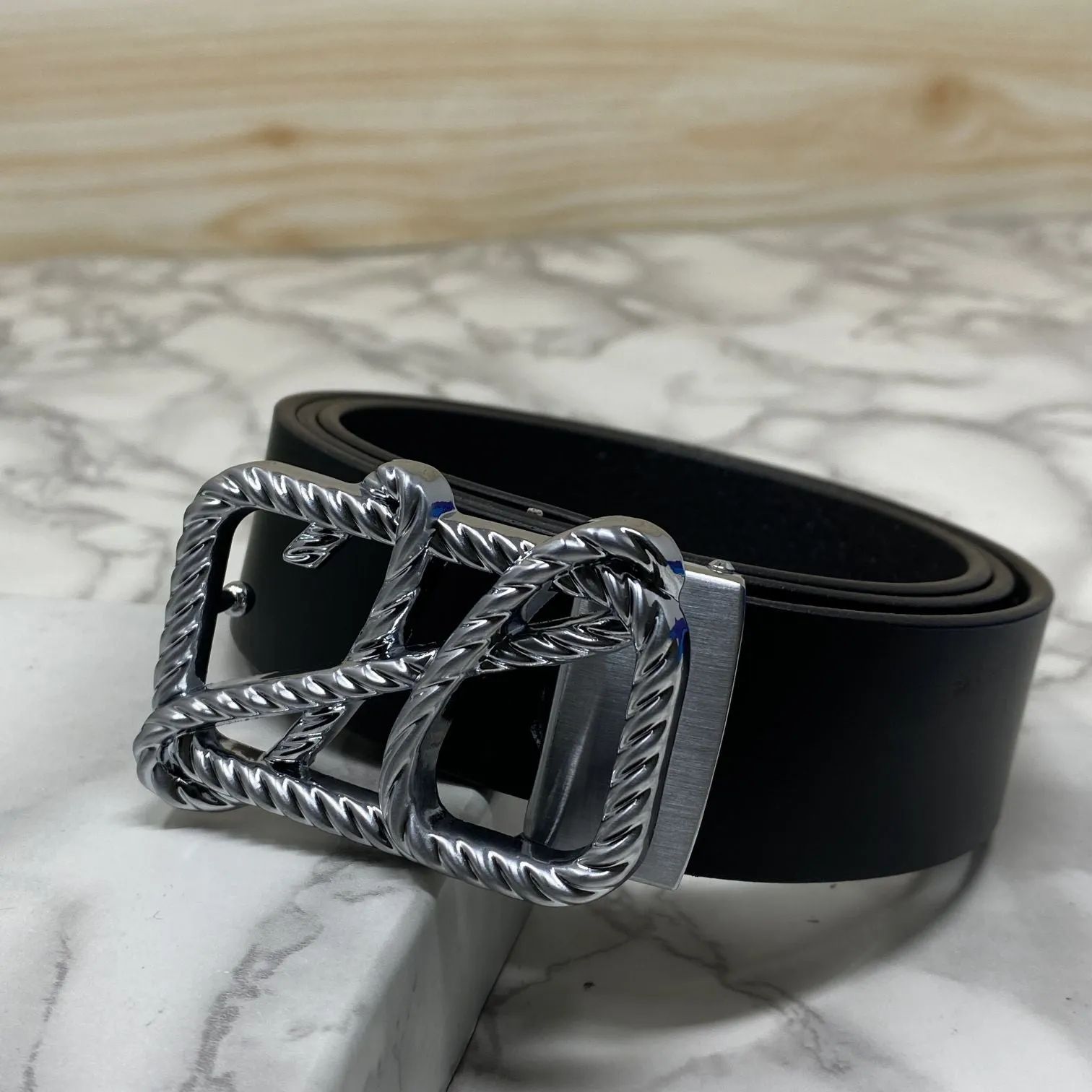 H-Pattern Leather Strap Belt For Men-JonasParamount