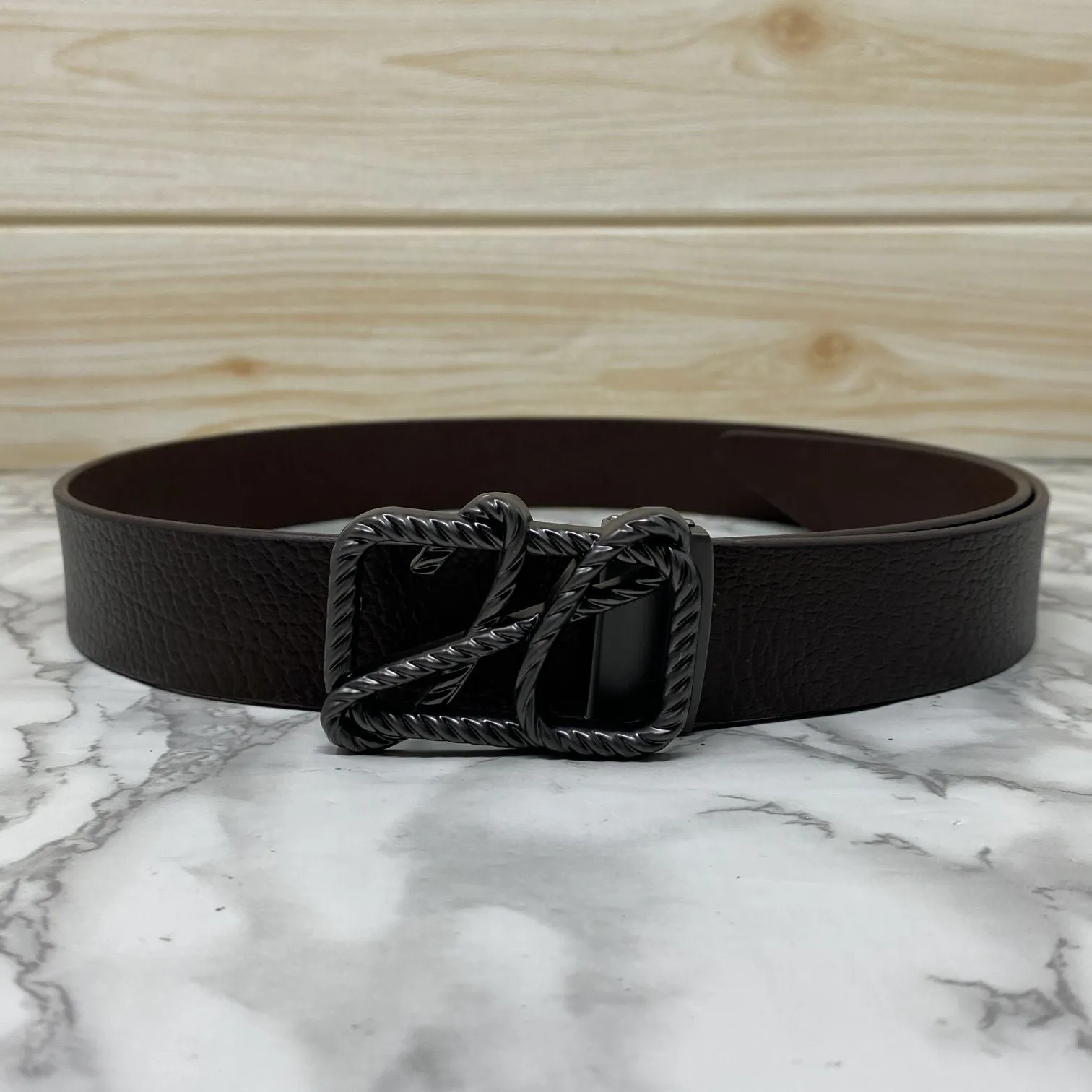 H-Pattern Leather Strap Belt For Men-JonasParamount