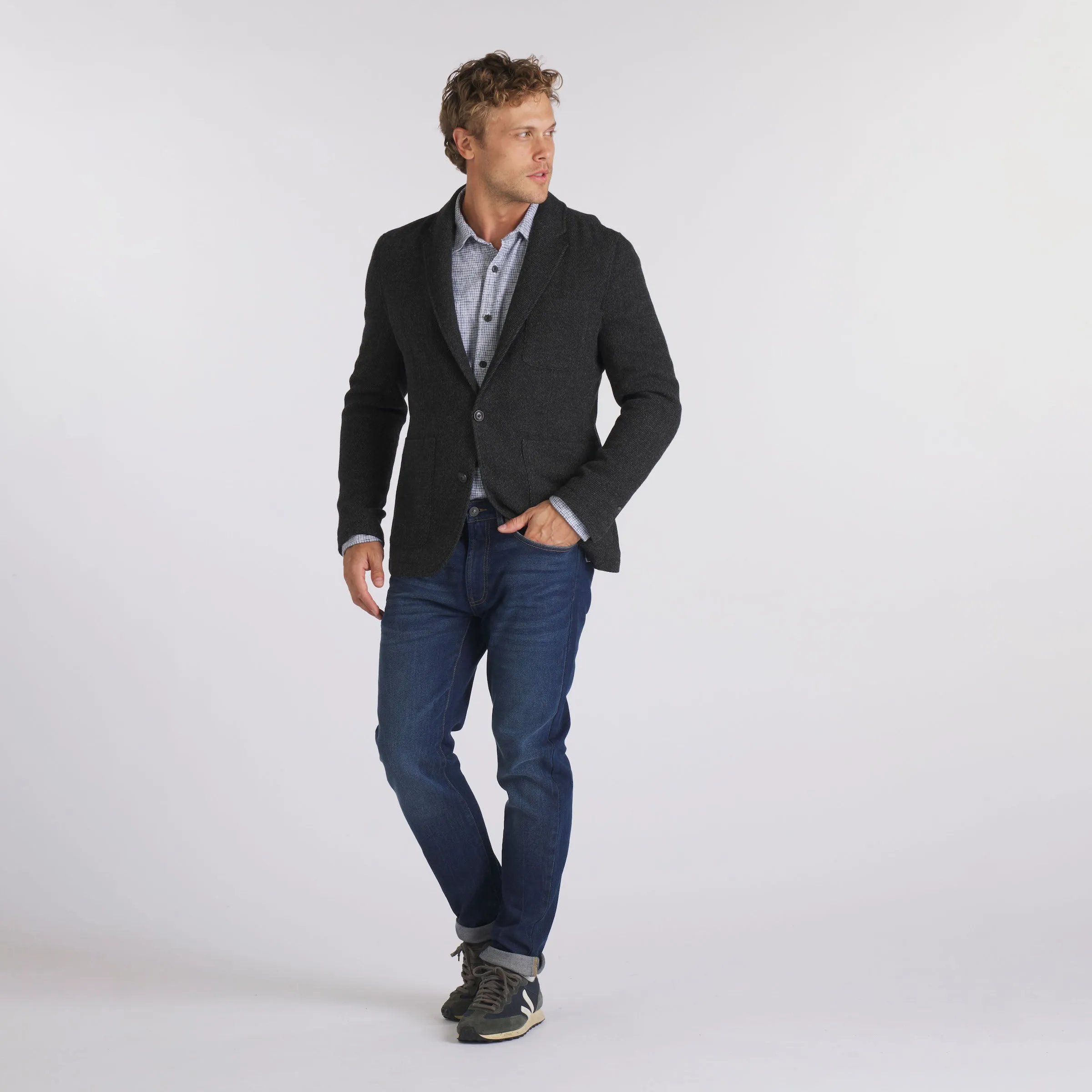 Hutton Wool Twill Sport Coat - Charcoal