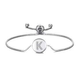 Initial Friendship Bracelet Letter K Created with Zircondia® Crystals