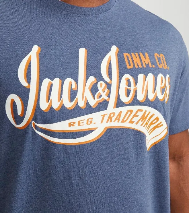 Jack & Jones Logo Ensign Blue T-Shirt Blue