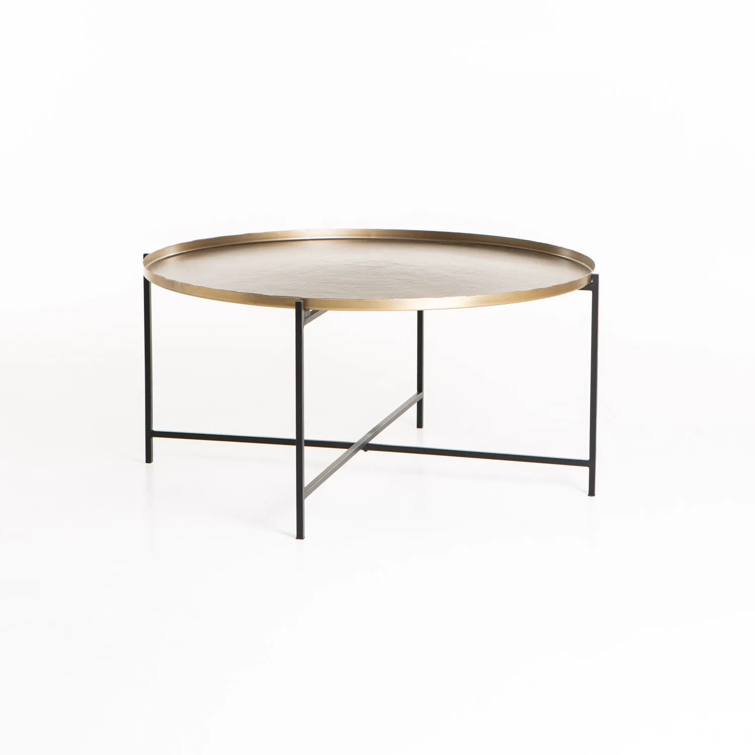 KAI 90cm ROUND COFFEE TABLE - BRASS ANTIQUE