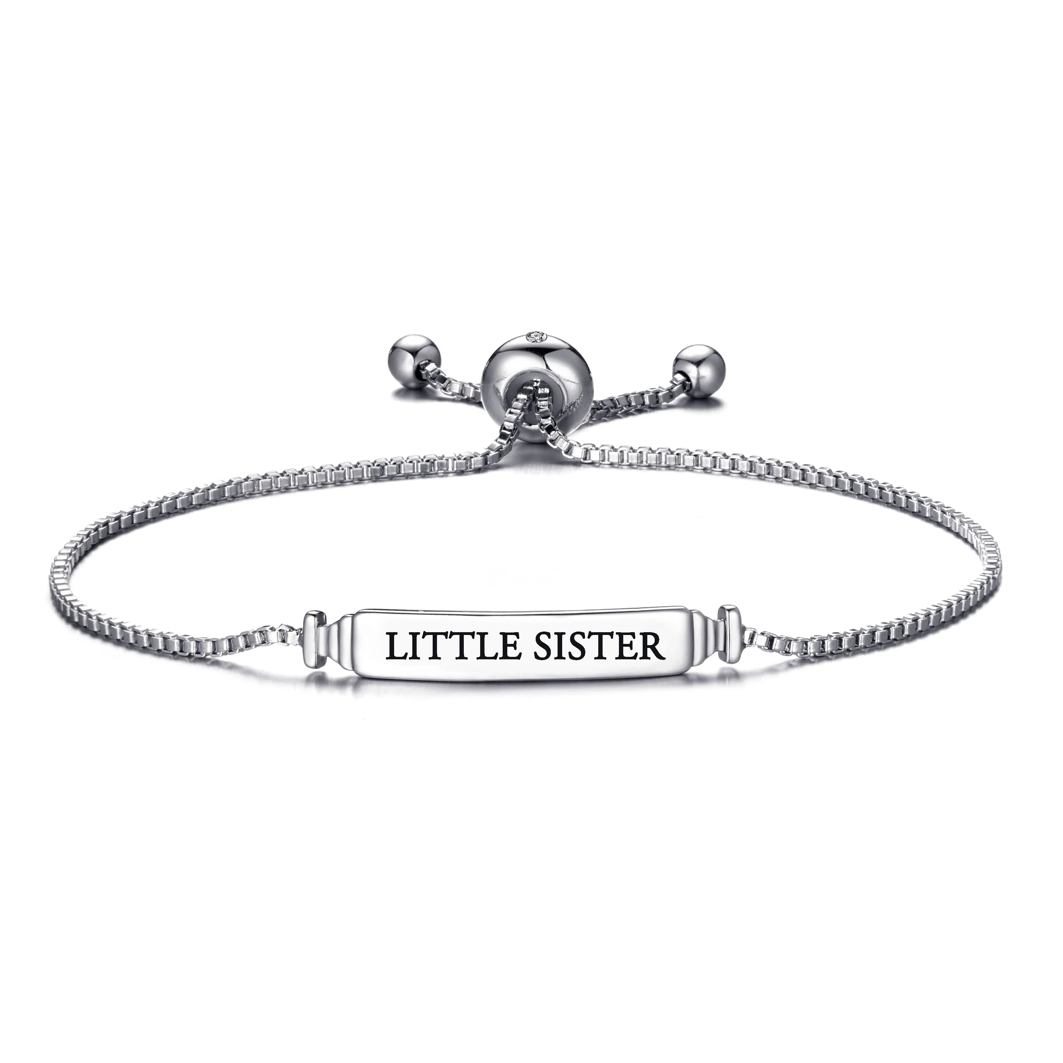 Little Sister ID Friendship Bracelet Created with Zircondia® Crystals