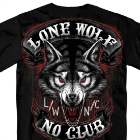 Lone Wolf No Club Mega Back Print T Shirt