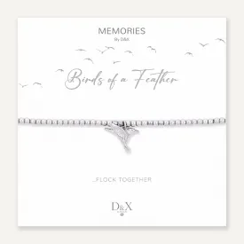 Memories: "BIRDS OF A FEATHER…" | Bird Bracelet | White Gold-Plated