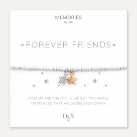 Memories: "FOREVER FRIENDS" | Duo Star Bracelet | White Gold & 18K Gold-Plated