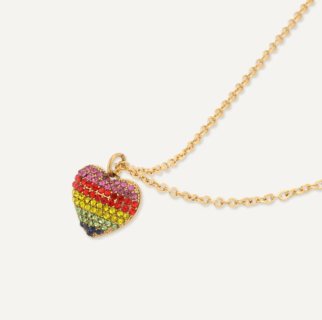 Memories: "HAPPY PRIDE" | Heart Necklace | 18K Gold-Plated