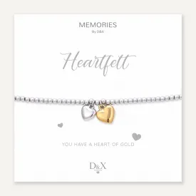 Memories: "HEARTFELT" | Duo Heart Bracelet | White Gold & 18K Gold-Plated