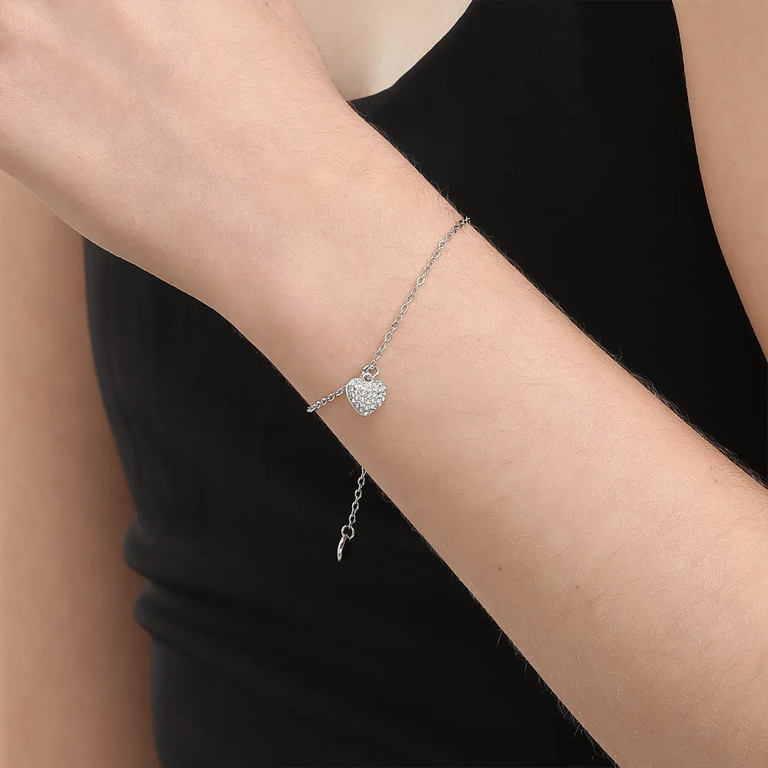 Memories: "MARVELLOUS MAID OF HONOUR" | Heart Bracelet | White Gold-Plated