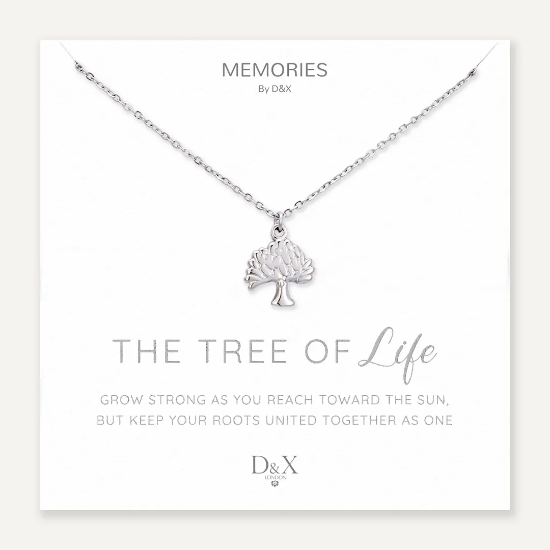 Memories: "THE TREE OF LIFE" | Tree Necklace | White Gold-Plated