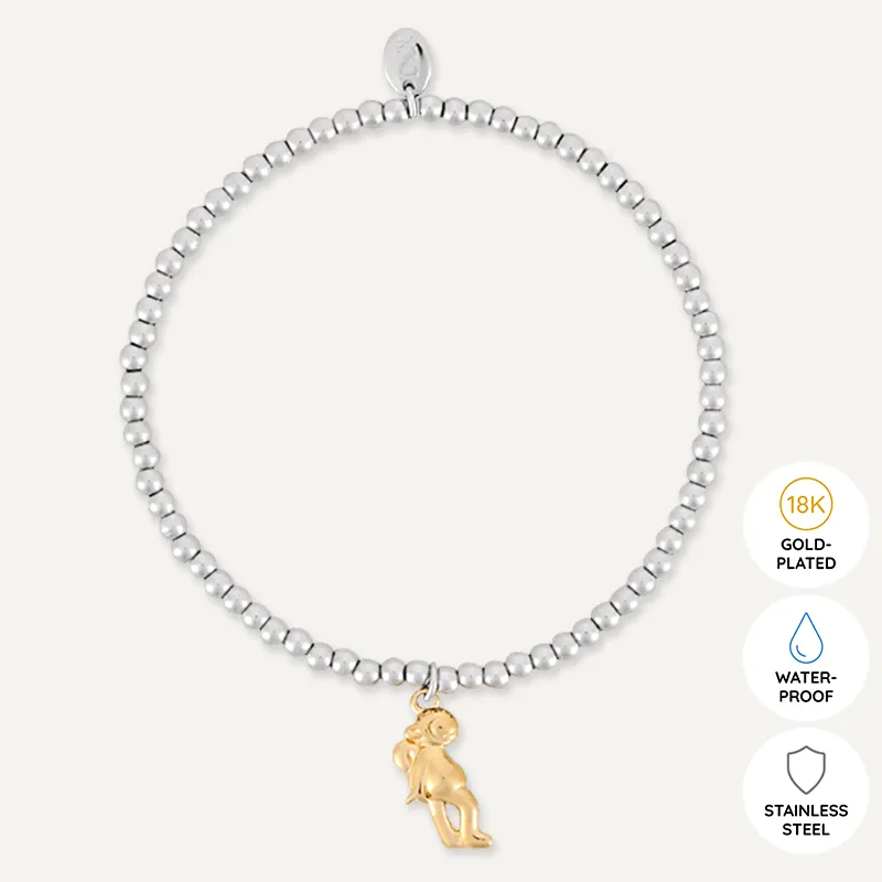 Memories: "YEAR OF THE MONKEY" | Monkey Bracelet | White Gold & 18K Gold-Plated