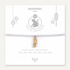 Memories: "YEAR OF THE MONKEY" | Monkey Bracelet | White Gold & 18K Gold-Plated