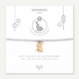 Memories: "YEAR OF THE RABBIT" | Rabbit Bracelet | White Gold & 18K Gold-Plated