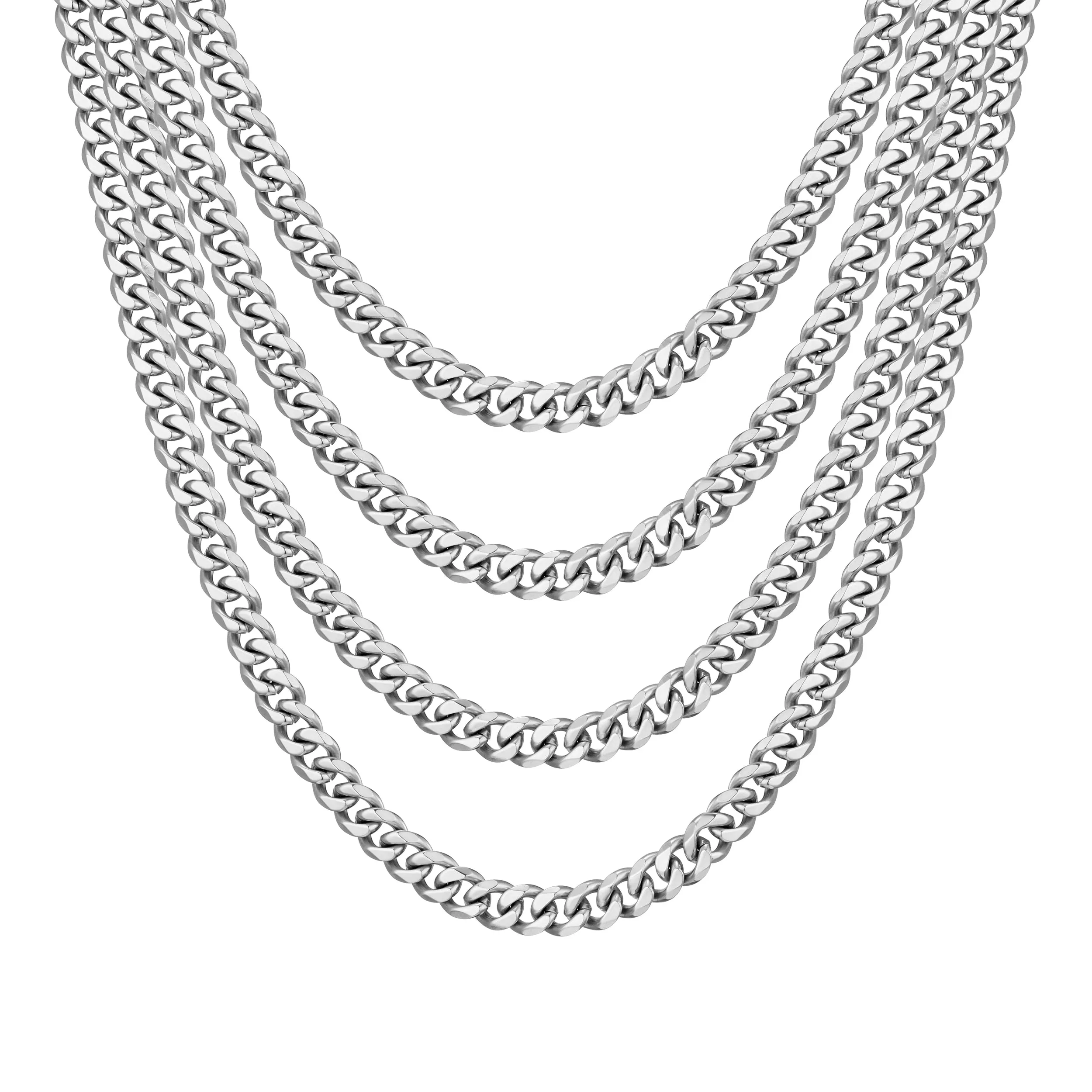 Men's 9mm Stainless Steel 18-24 Inch Cuban Curb Chain Necklace