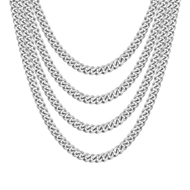 Men's 9mm Stainless Steel 18-24 Inch Cuban Curb Chain Necklace