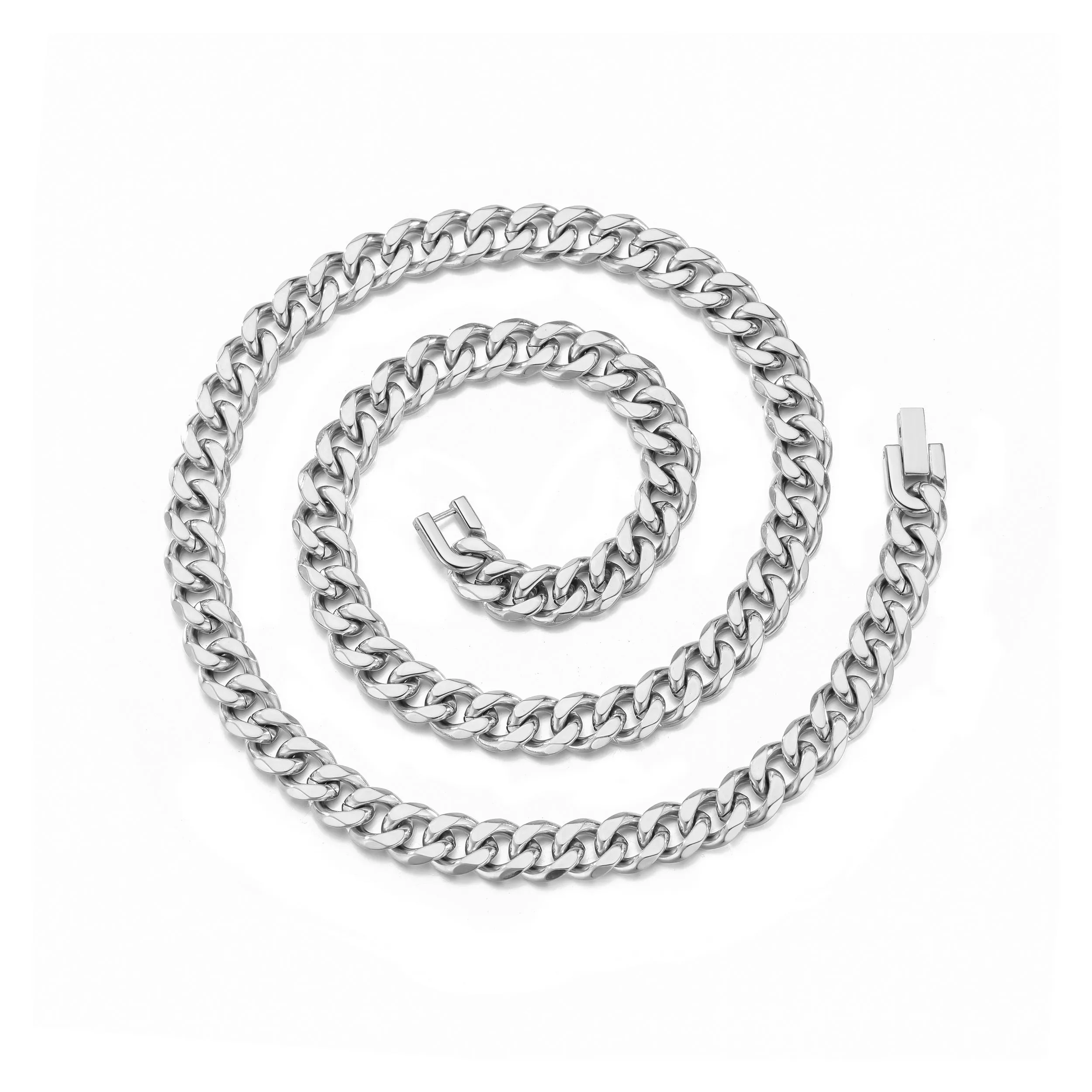 Men's 9mm Stainless Steel 18-24 Inch Cuban Curb Chain Necklace