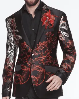 Men's Blazer, Fashion Silk Jacket - Fantasy