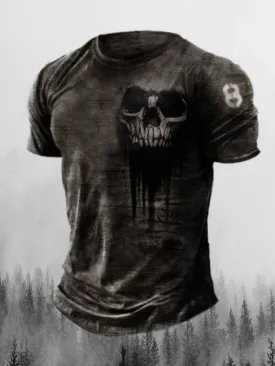 Men's Vintage Skull Short Sleeves T-Shirt