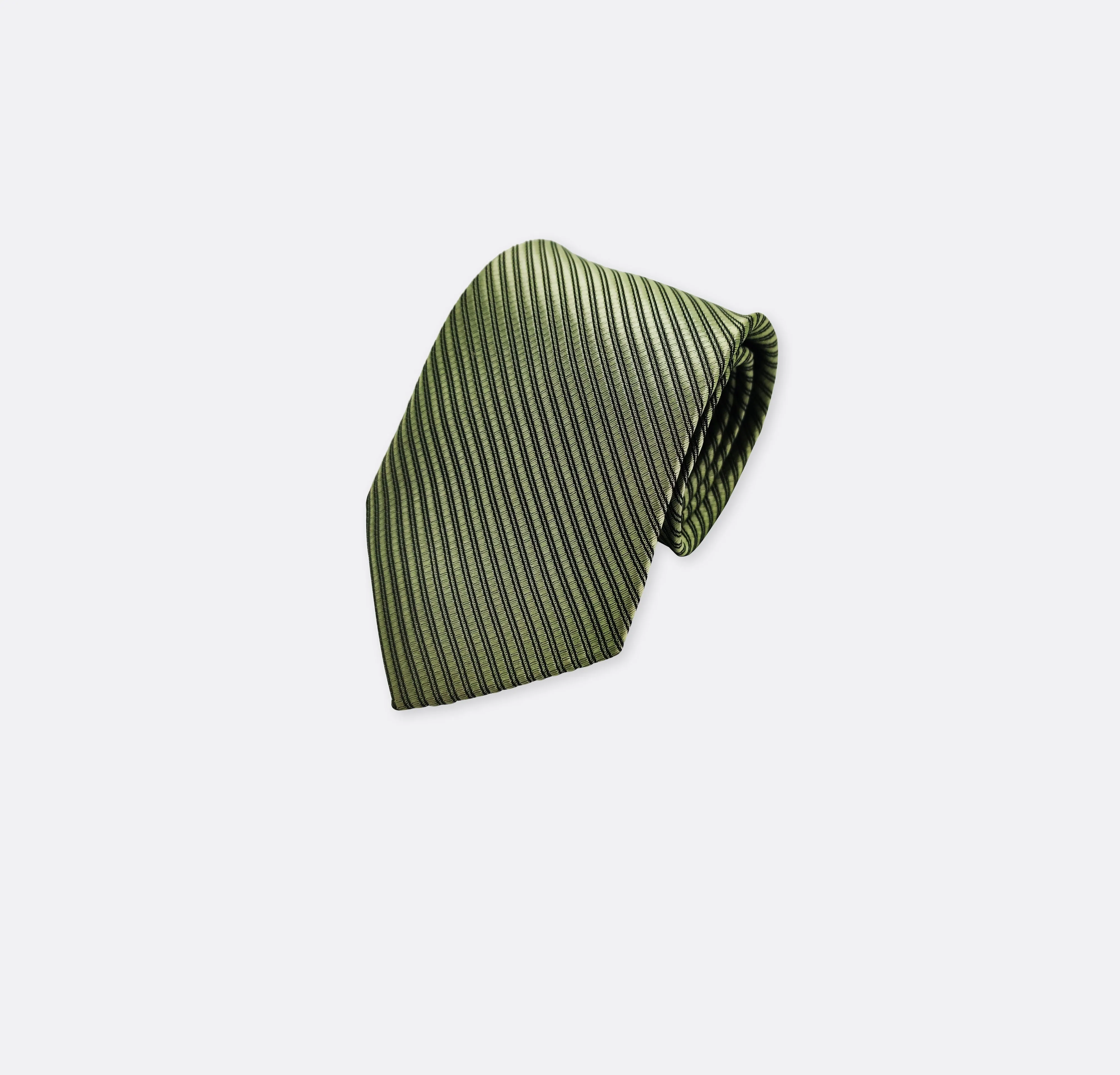 METALLIC GREEN DIAGONAL STRIPED NECK TIES