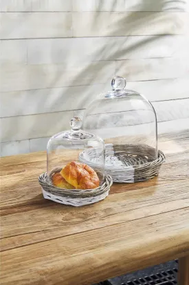 Mudpie Glass & Willow Cloche Nested Set