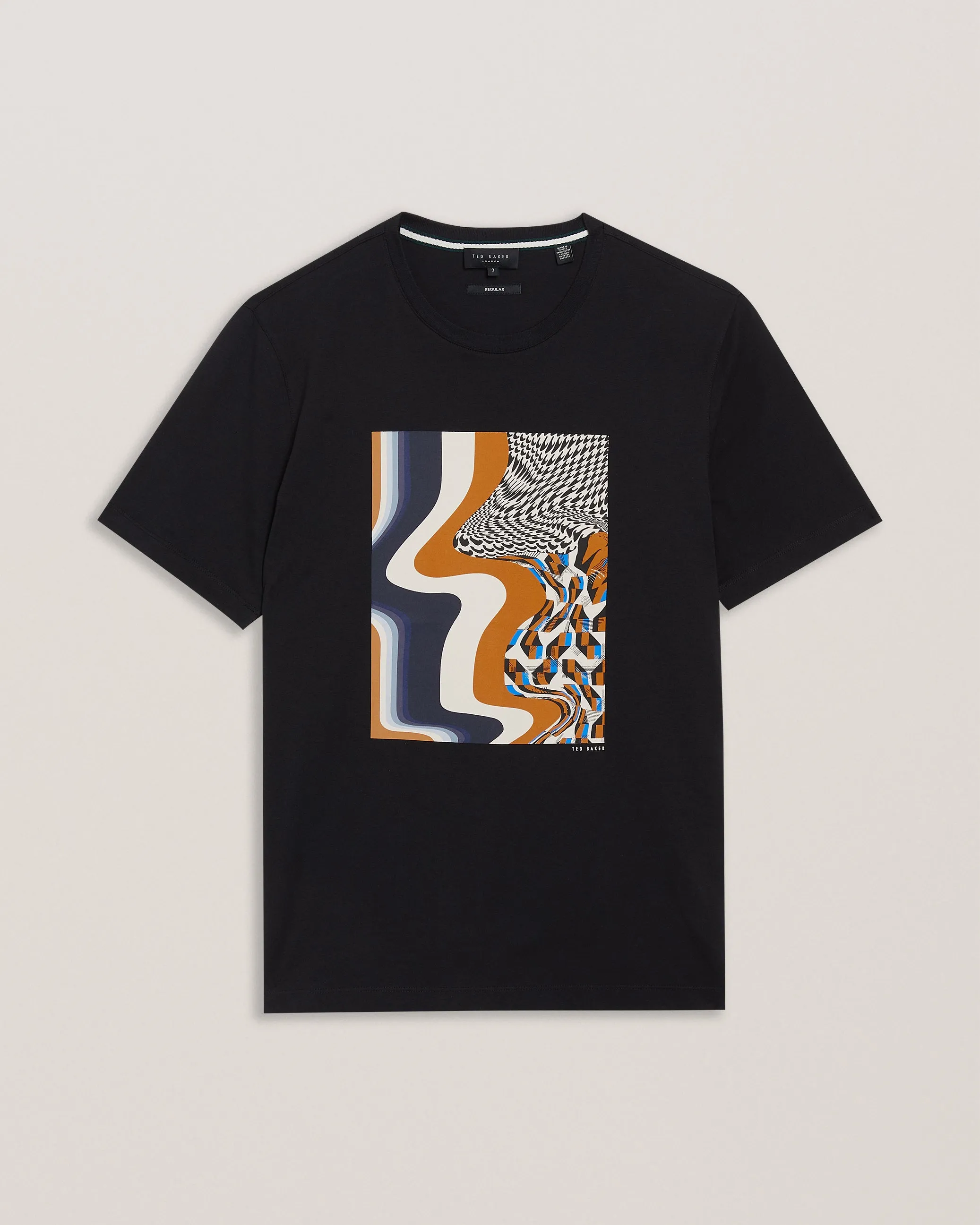 Neverly Box-Print Short-Sleeve Cotton T-Shirt Black