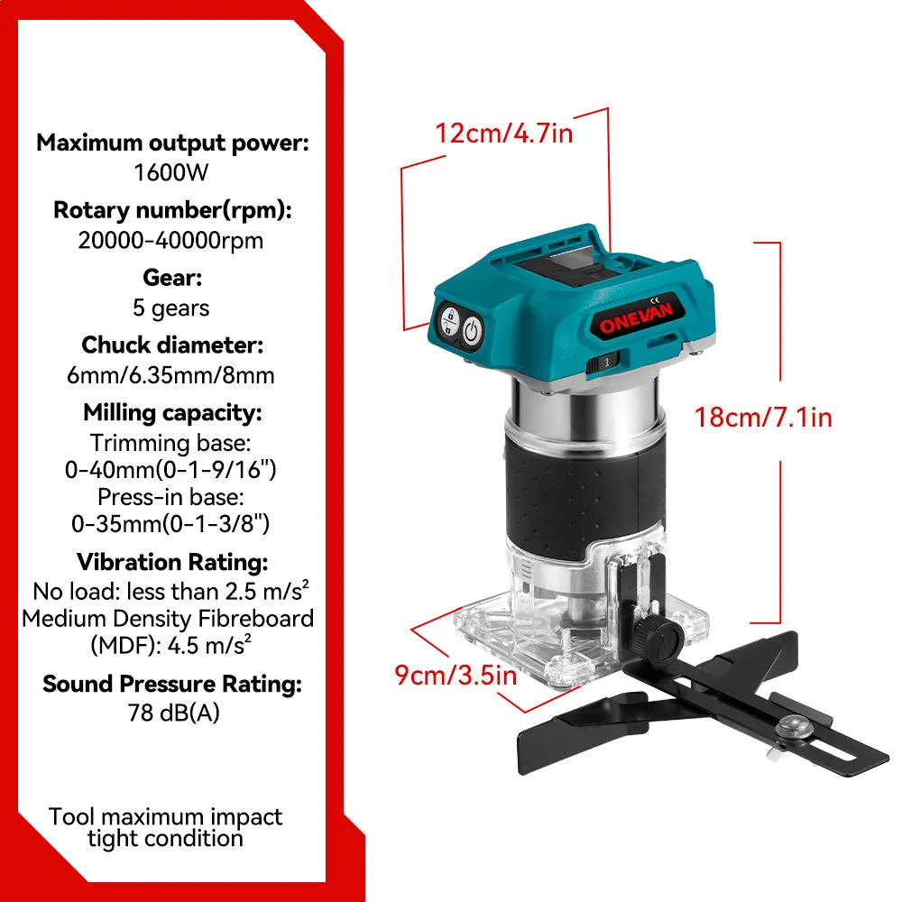 ONEVAN 6mm Die Grinder & Trimming Machine Brushless Cordless 2‑Pc. Combo Kit 6.0Ah