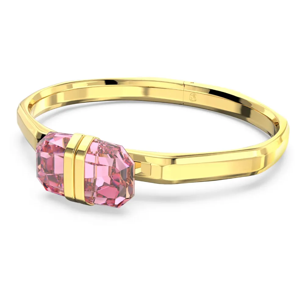 "Swarovski Lucent bangle Magnetic closure, Pink, Gold-tone plated"