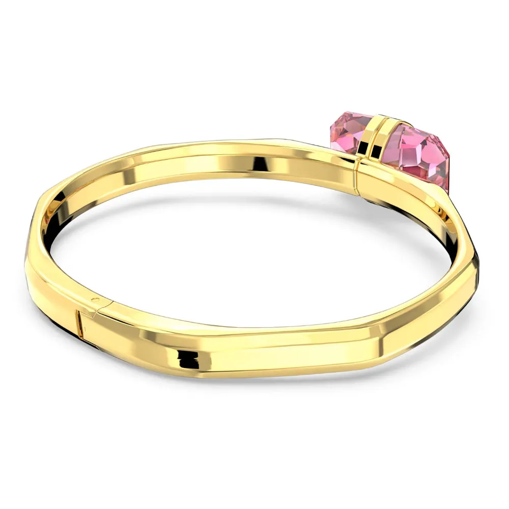 "Swarovski Lucent bangle Magnetic closure, Pink, Gold-tone plated"