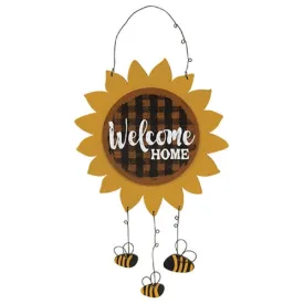 "Welcome Home" Sunflower & Bees Hanger