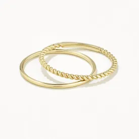 Rope Stacker Ring Set in 10k Gold