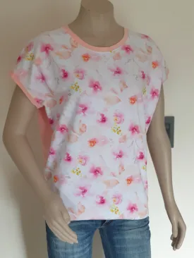 Slouchy  Tee - Peach Floral