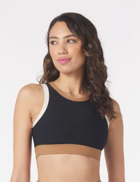 Socialite Bra: Black Oatmilk/Almond Contrast