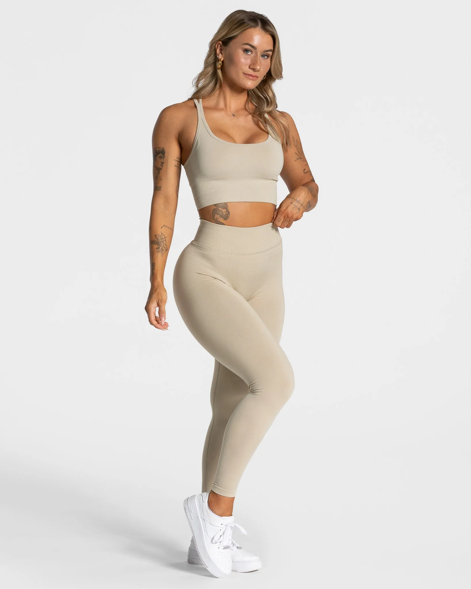 Statement Scrunch Leggings "Sand"