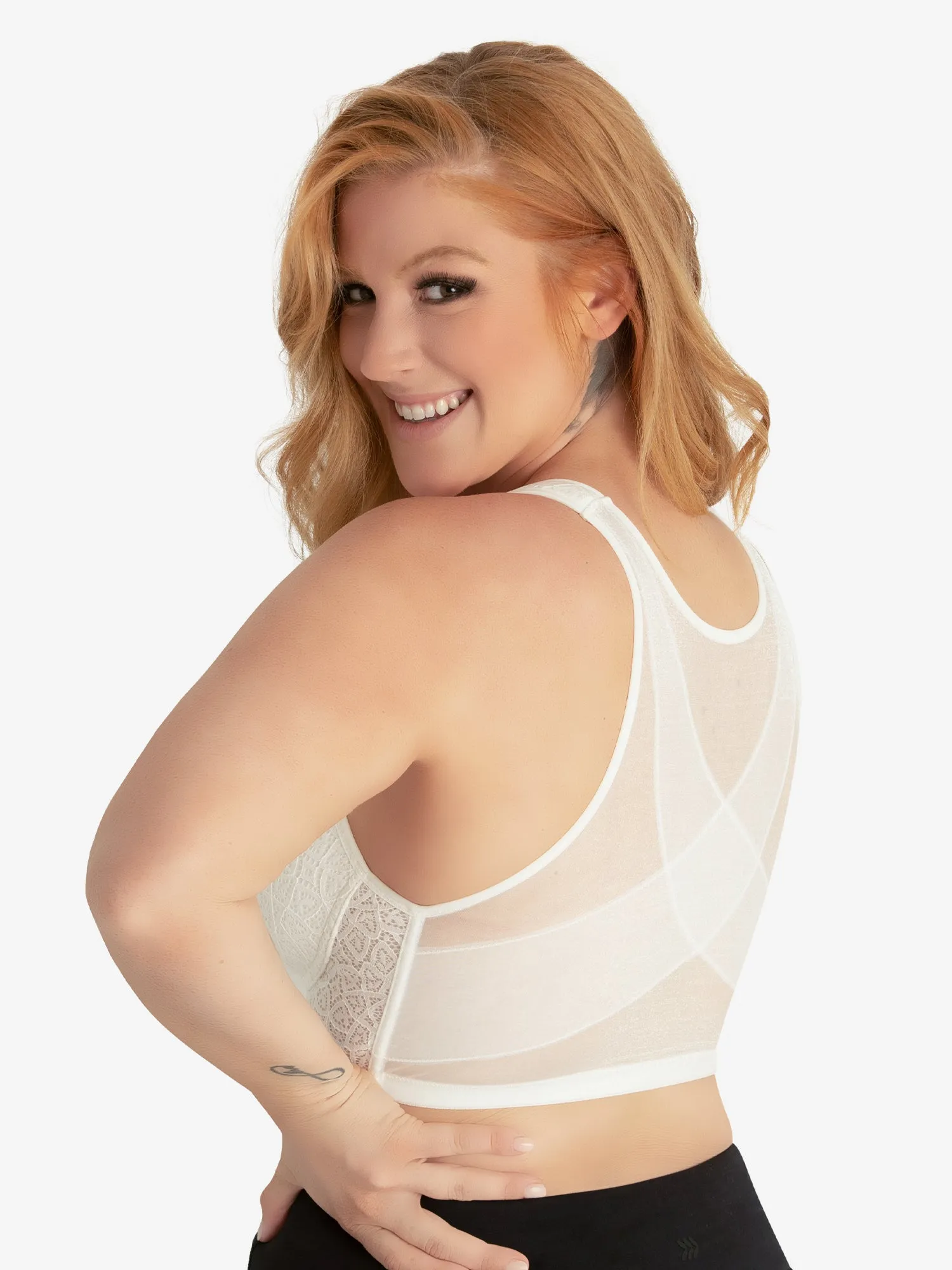 The Nora - Shimmer Support Back Lace Front-Closure Bra