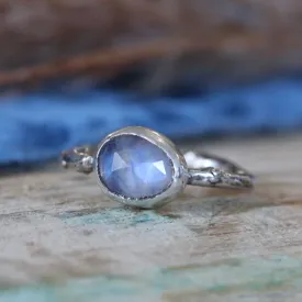 Wanderer Ring Moonstone and sterling silver cast branch